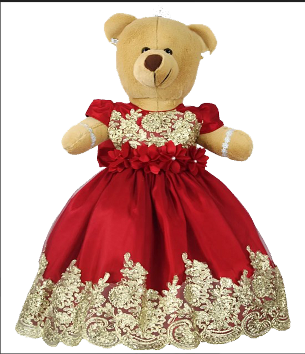 Personalized Quinceanera Teddy Bear Dress, Includes Custom made Dress and Bear