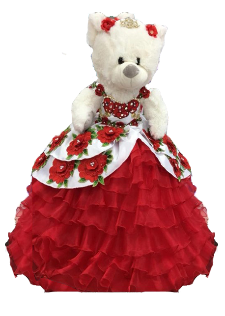 Mis XV Accessories - Personalized Quinceañera Pillow 6 Pcs. Set includes Teddy Bear and Tiara
